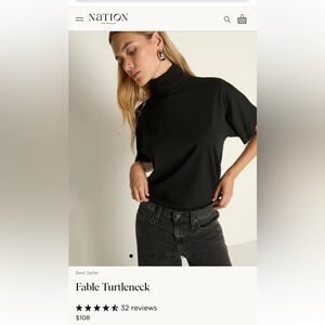 NWT - Nation LA Fable Turtleneck in Black - Size Small